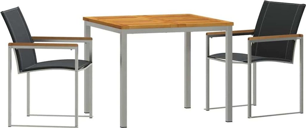 vidaXL Garten Essgruppe 3 pcs Braun Massivholz Akazie