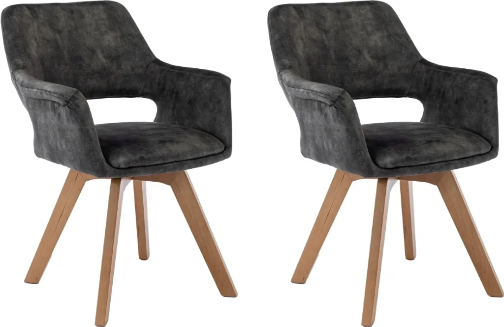 Chaise de salle à manger LAMI CasaDolce, lot de 2, pivotant 360°, vert