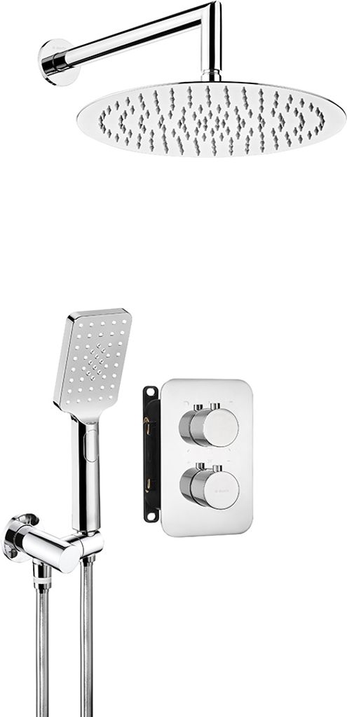 Duschsystem Unterputz, mit thermostatischer Box in silber CONCEALED-30