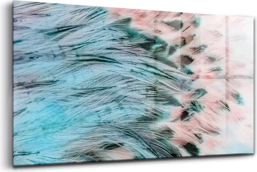 Bilder auf glas - Einteilig - Wanddekoration - Glas Bilder - 120x60 - Bunte Federn