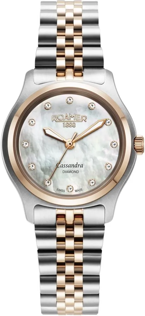 Montre Femme Acier Or Rose et Cadran Diamant - Verre Saphir Inrayable