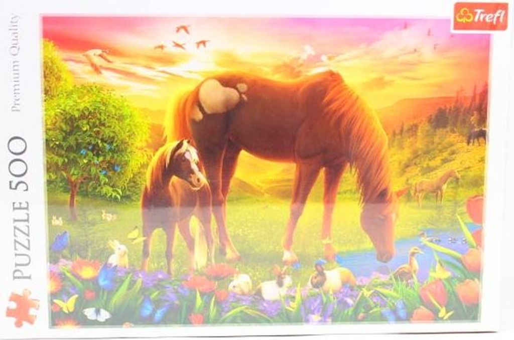 Trefl Puzzle Chevaux dans la prairie, 500 pièces, 48 x 34 Image du produit 