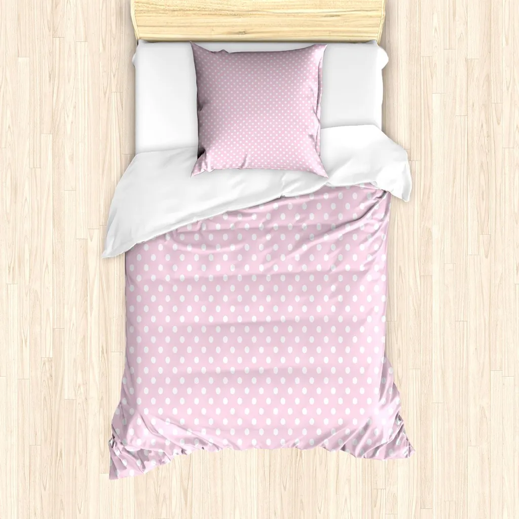 Parure de Lit pour Chambre Bébé et Enfant Motif Pois Vintage 135x200 cm