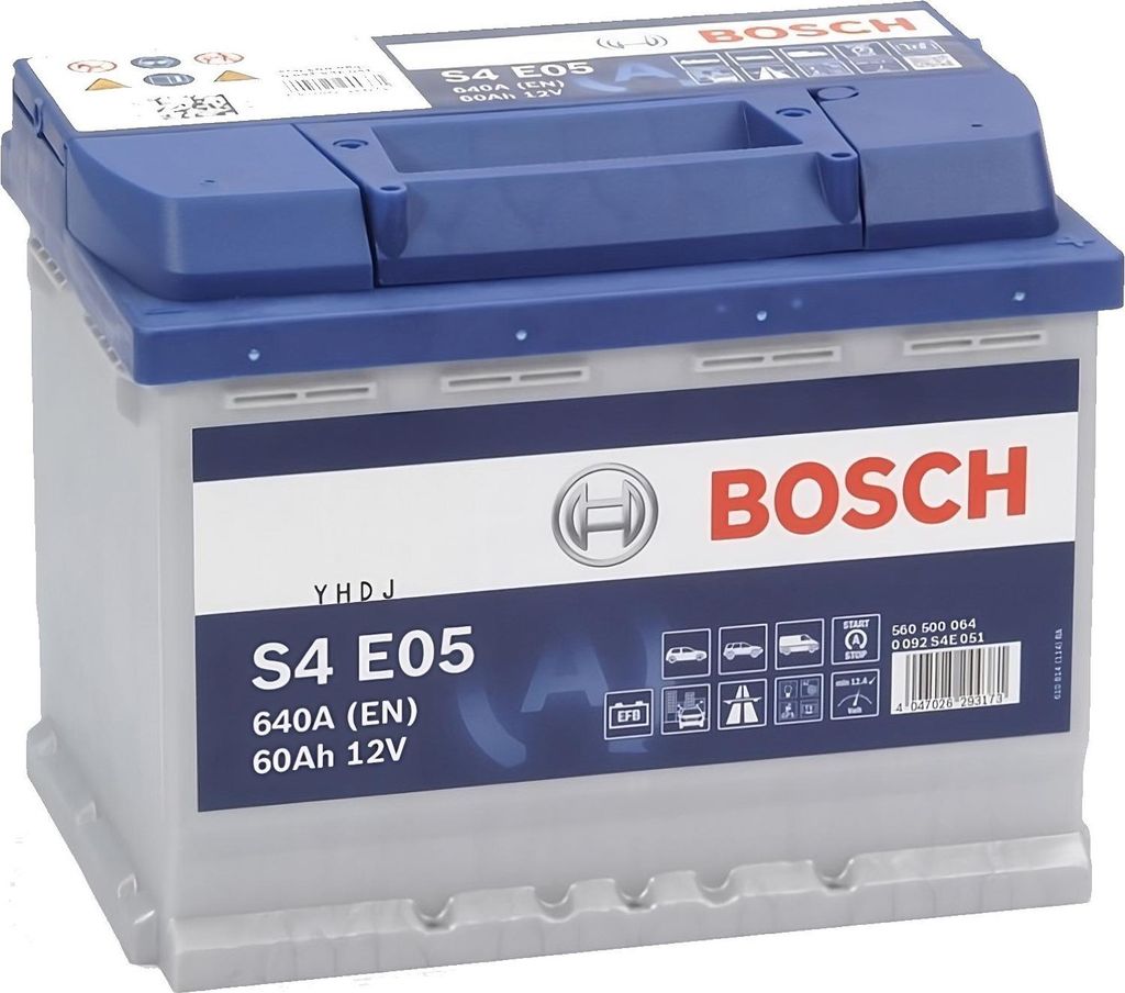 Bosch S4E05, 60 Ah, 12 V, 640 A, Auto, Wartungsfrei, 242 mm Produktbild 