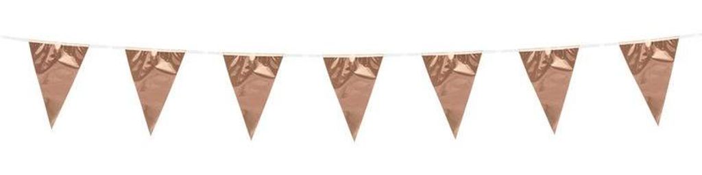 Wimpel Girlande aus Folie in Rosegold Metallic 3 Meter Produktbild 