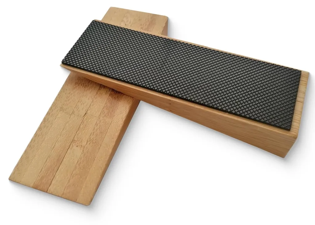 Cale porte bois de bambou antidérapant avec patins caoutchouc - 2 pcs