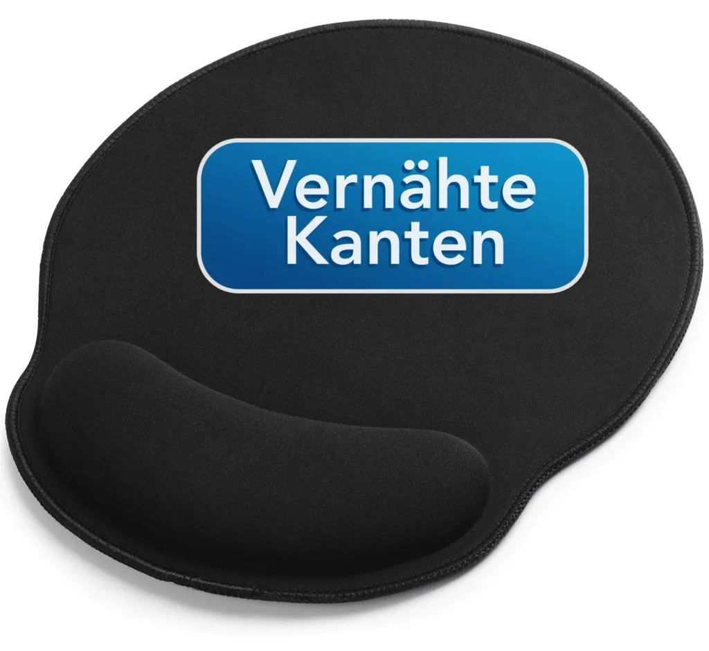 Tapis de souris ergonomique avec repose-poignet en gel noir 26x23 cm