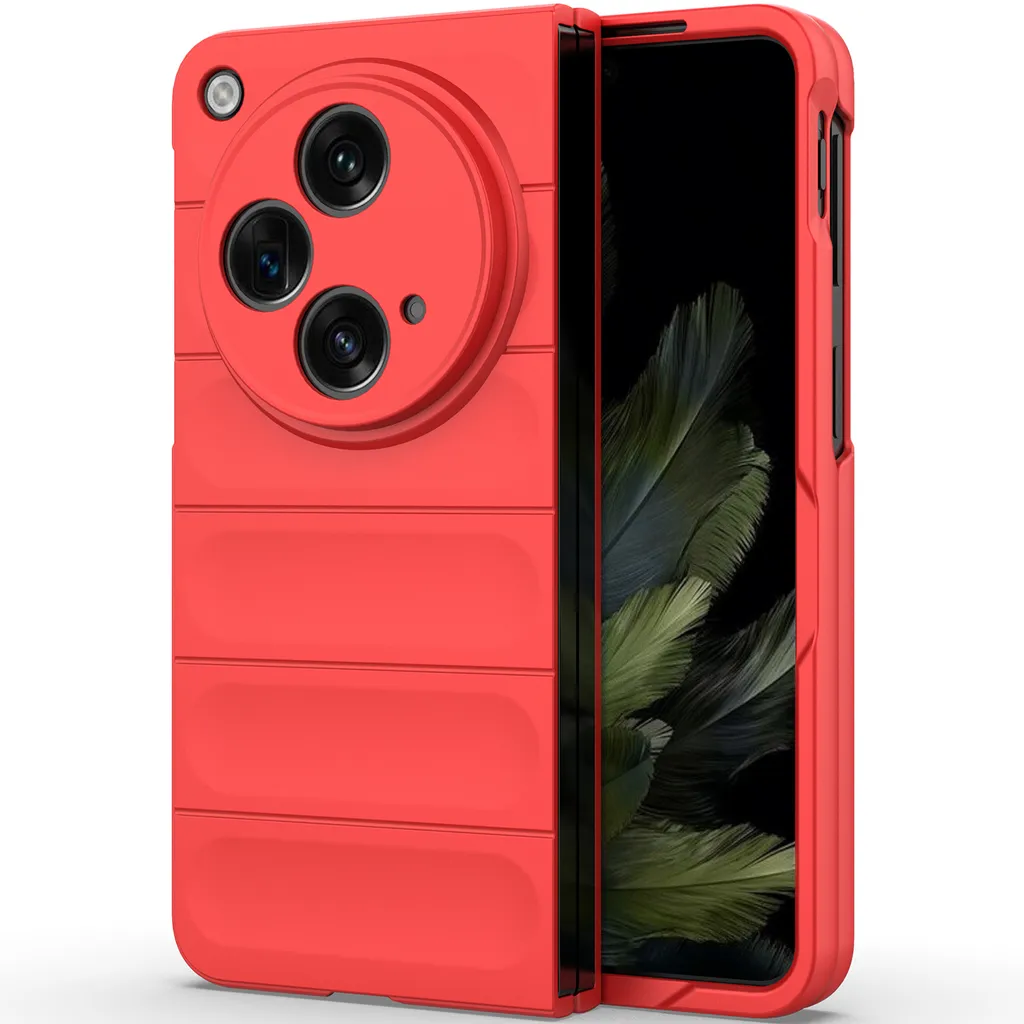 OnePlus Open Cover Rossa in PC Rigido - Eleganza Opaca e Grip - 4