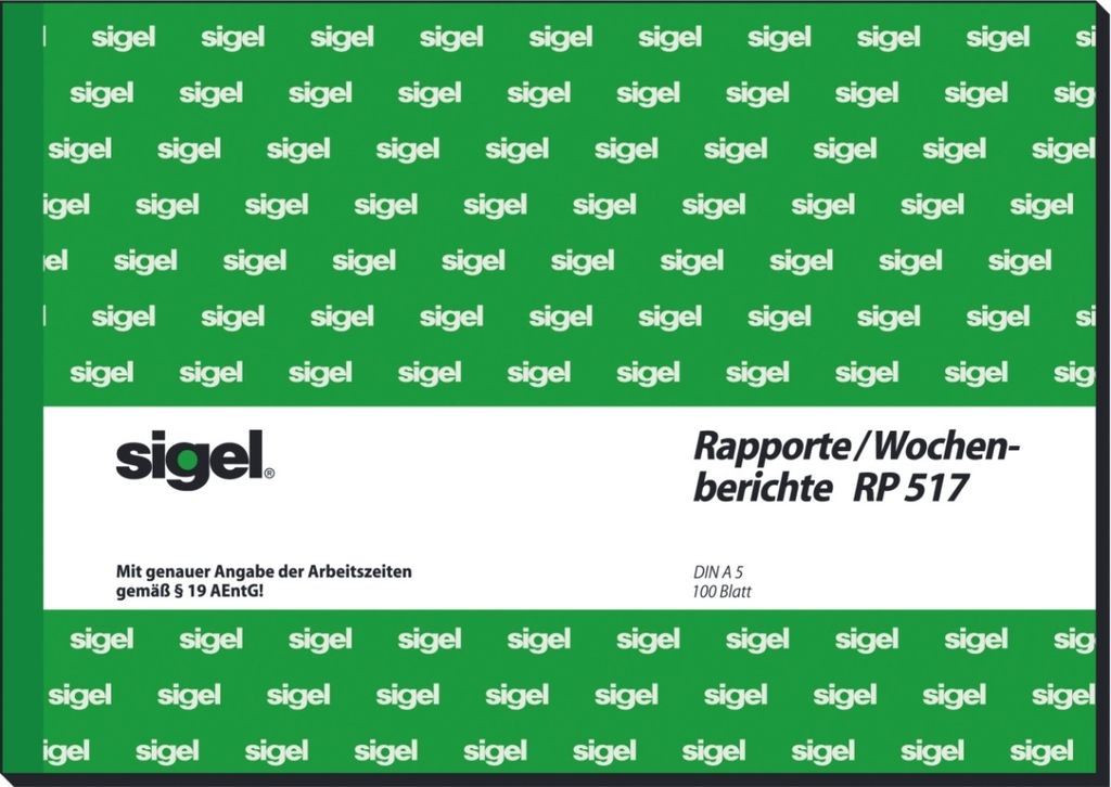 Formularbuch Wochenrapport/Wochenbericht A5quer VE=5x100 Blatt