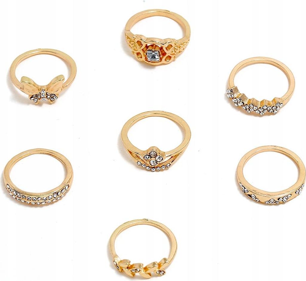 Gold RETRO PUNK BOHO RING SET 70