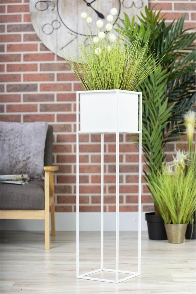 Moderner Blumenständer weiß 90 cm GLAM Produktbild 2