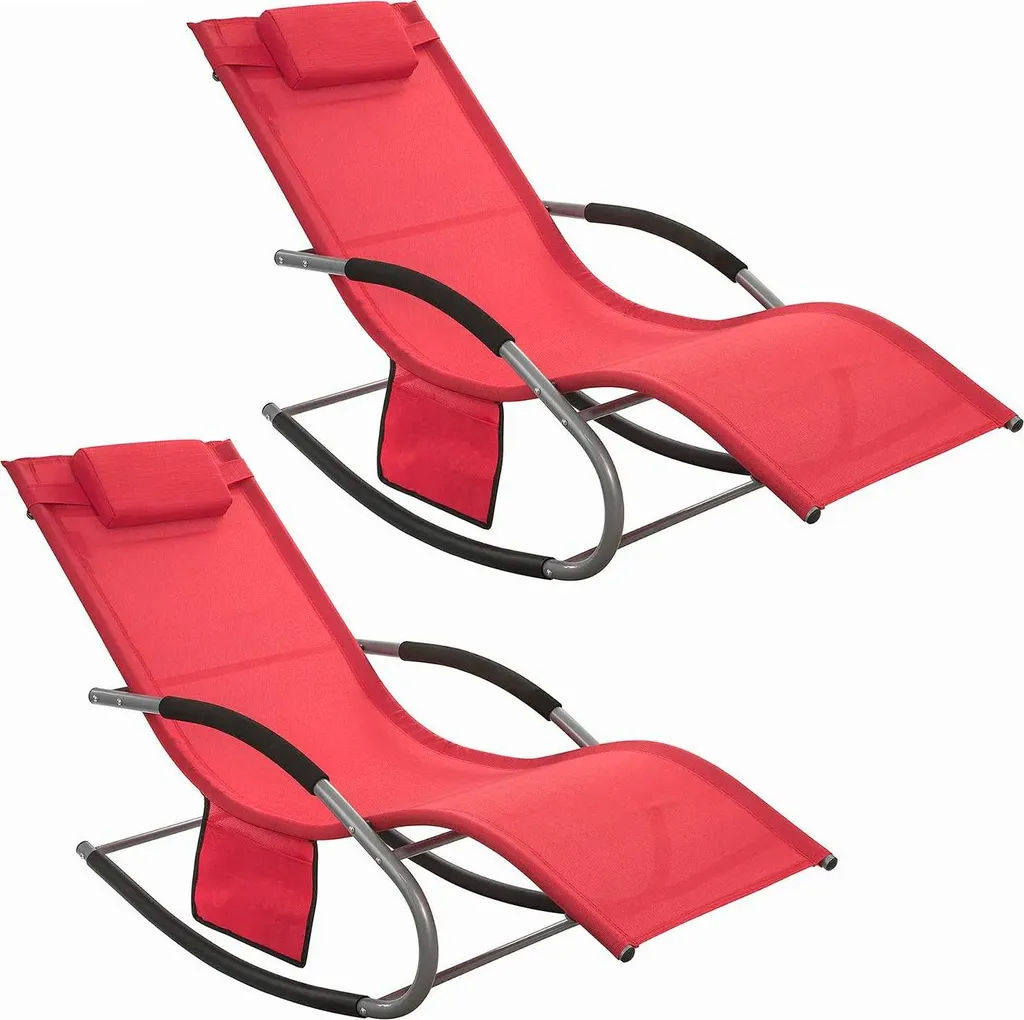 Bain de soleil rouge au design ergonomique avec son cadre robuste