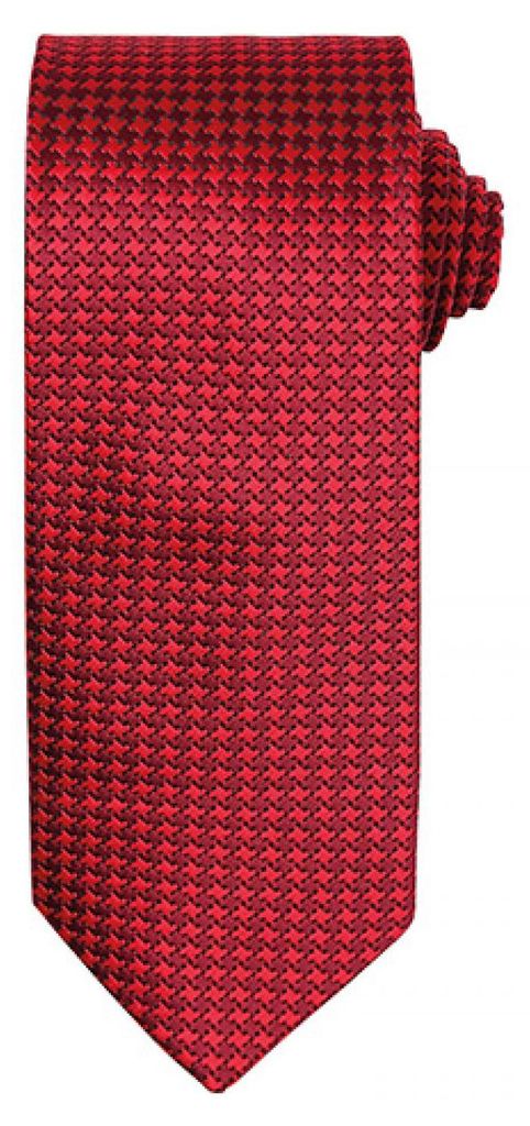 Premier Workwear PR787 | Puppy Tooth Tie / Breite 3' / 7,5 cm / Länge 57' / 144 cm - Farbe: Red - Größe: One Size