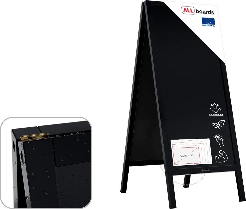 Lavagna per gesso con cavalletto 150x61 cm nera RESISTENTE Immagine del prodotto 