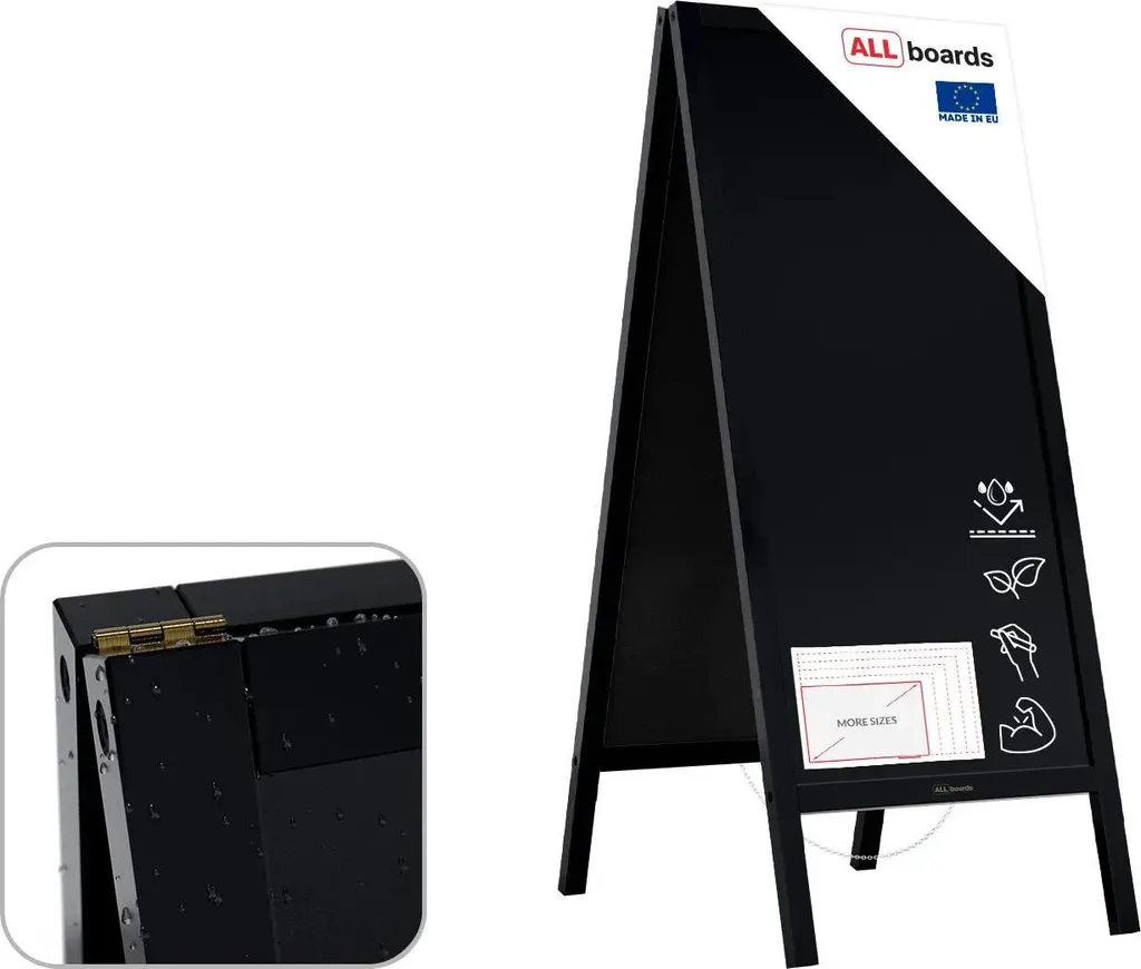 Lavagna Cavalletto Grande 150x61 Nera - Design Urban e Anti-Acqua