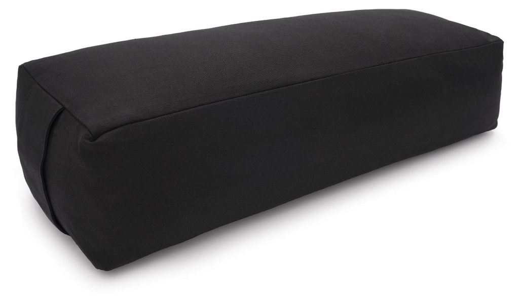 yogabox Yoga und Pilates Rechteckbolster D - regional hergestellt - schwarz 60 x 20 x 14 cm Buchweizenschalen