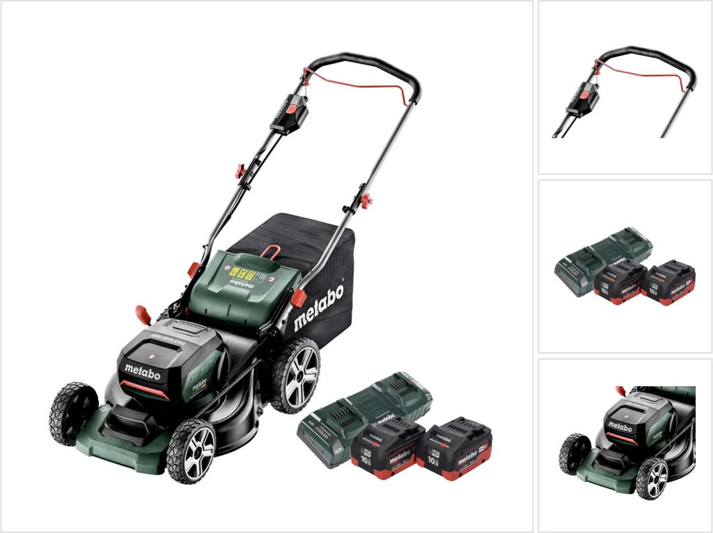 Metabo RM 36-18 LTX BL 46 Akku Rasenmäher 36 V ( 2x 18 V ) 46 cm Brushless + 2x Akku 10,0 Ah + Doppelladegerät
