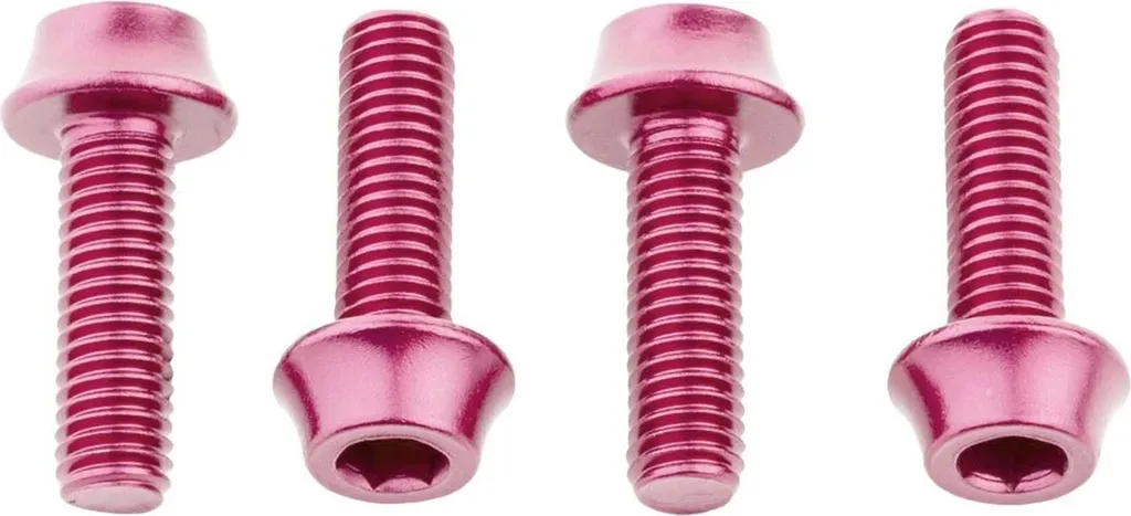 Lot de 4 vis de fixation M5x15 mm rose pour panier de vélo de ville