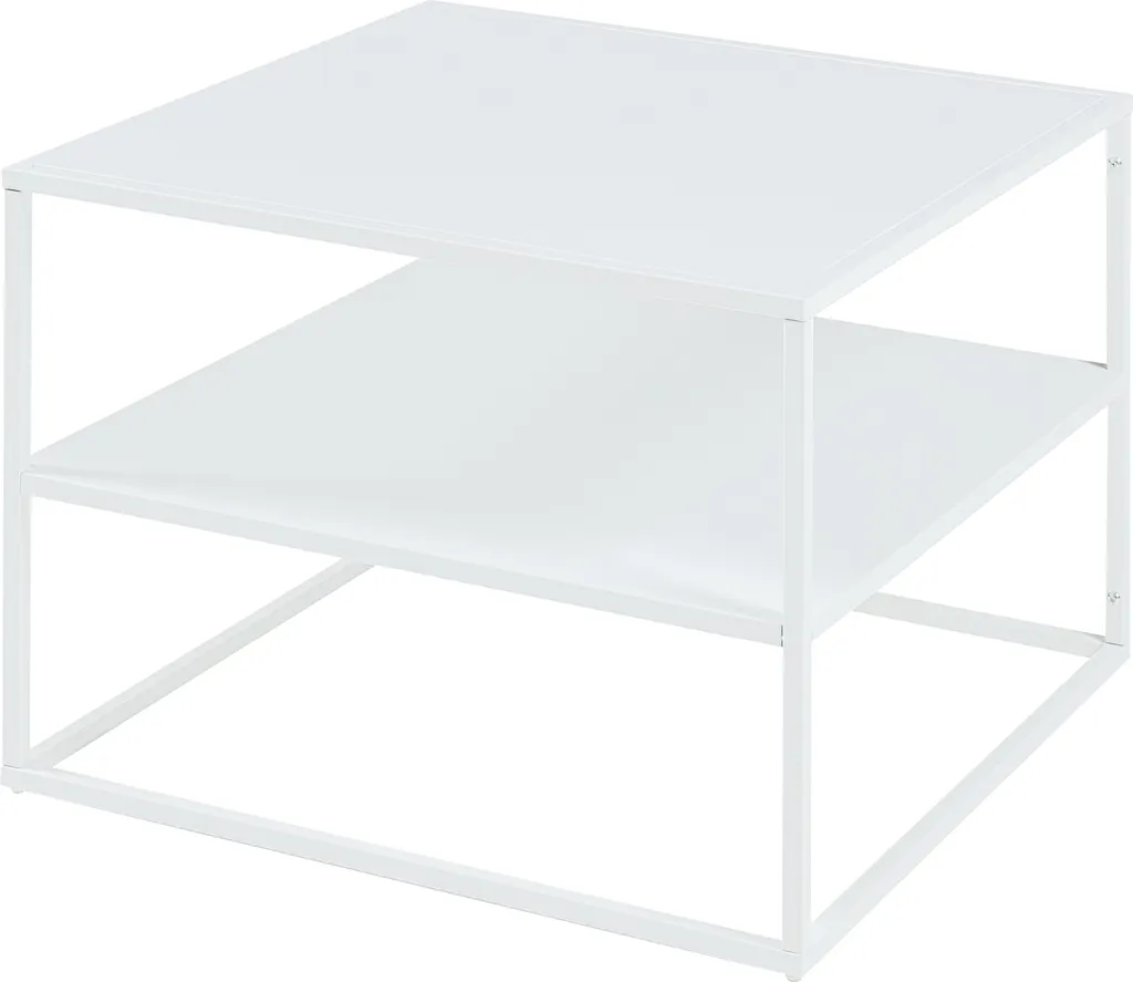 Table basse Solund acier blanc mat 60x60cm - Design scandinave épuré
