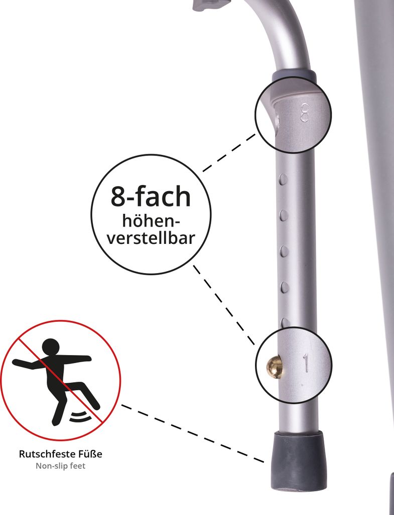 ONVAYA® Badhocker Kunststoff weiß | 150kg | Duschhocker Produktbild 6