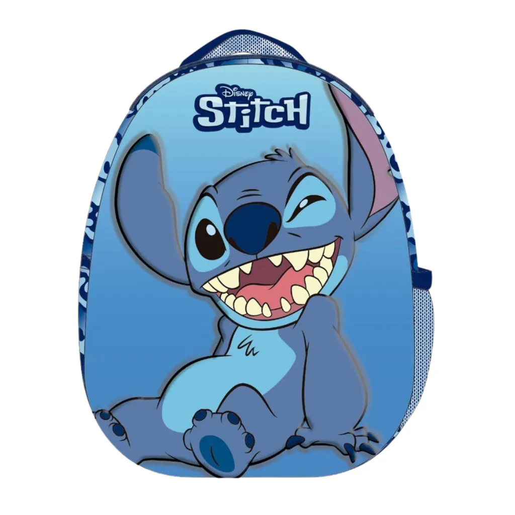 Zaino asilo a uno scomparto 3D Disney Stitch Blu