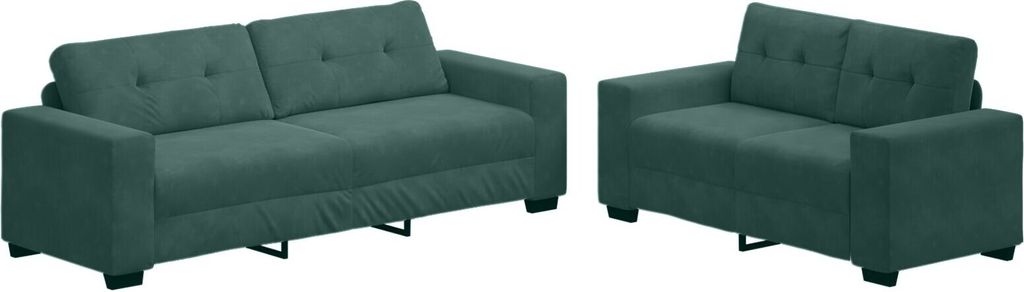 Möbel 2-teilige Sofagarnitur mit Kissen Dunkelgrüner Samt - Klassische Sofas 3324723