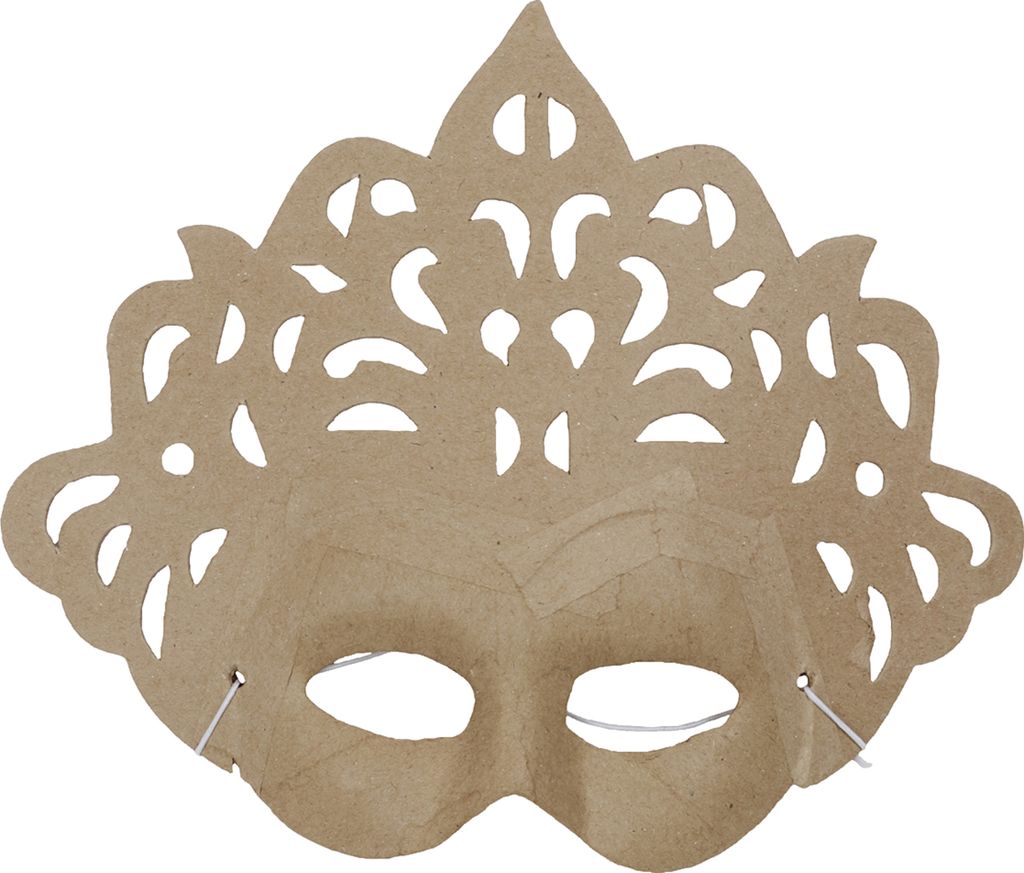 Décopatch 2x Braunes Pappmaché, Prinzessinnenmaske 8x23x18 cm Kartonbraun AC786C