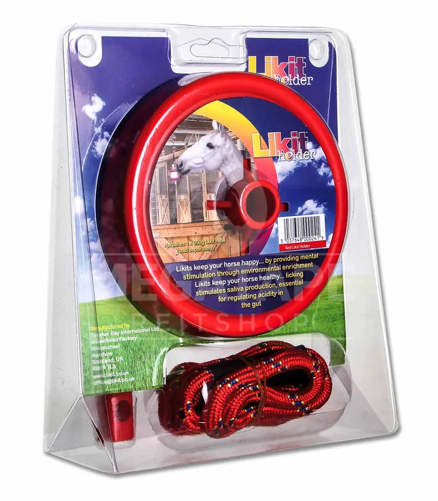 Jouet pour Chevaux Support Likit Rouge 650g - Accessoire Anti-Ennui