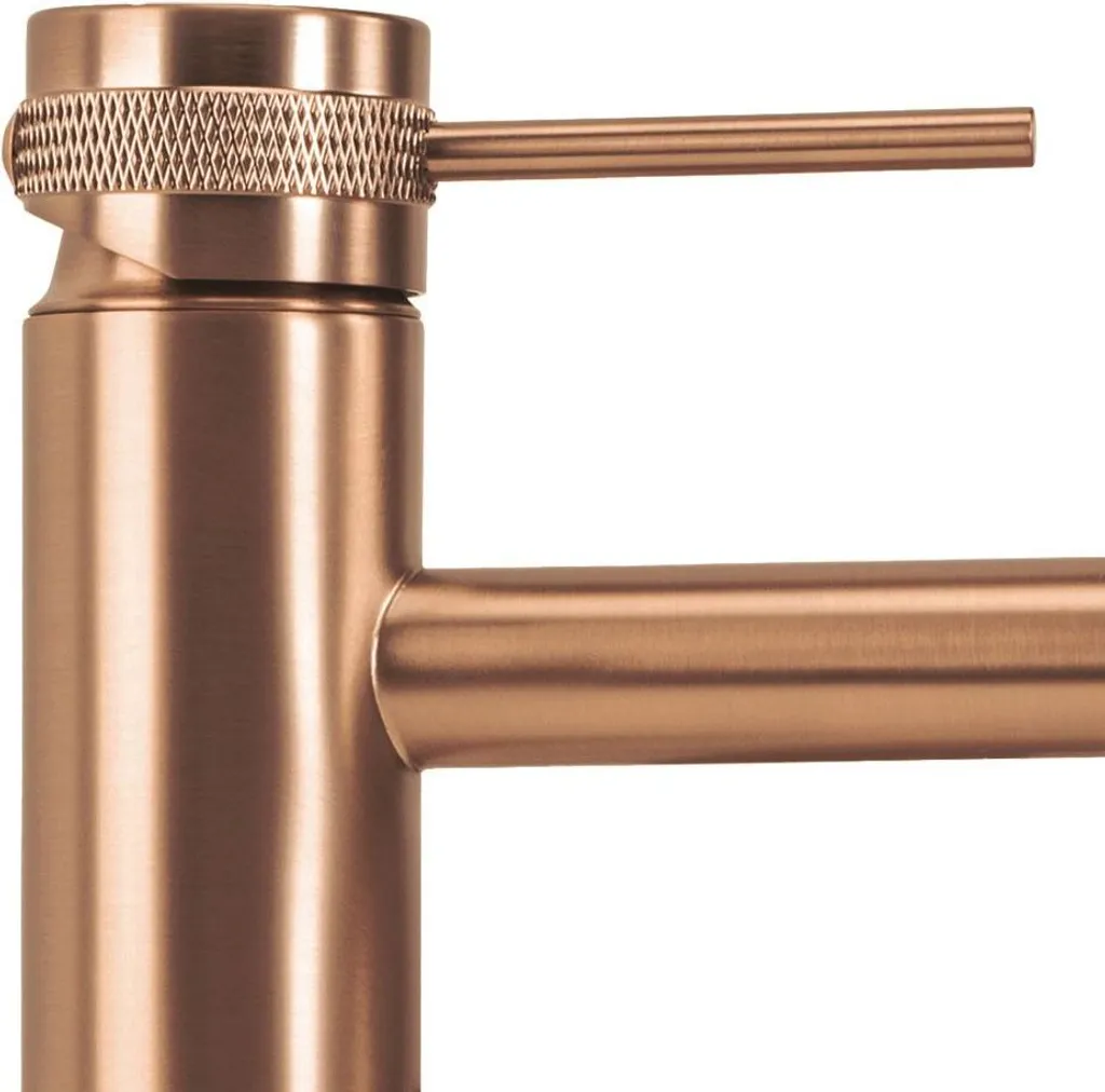 Rea Lungo Grip Low Rame Spazzolato: Miscelatore Lavabo Design - 2