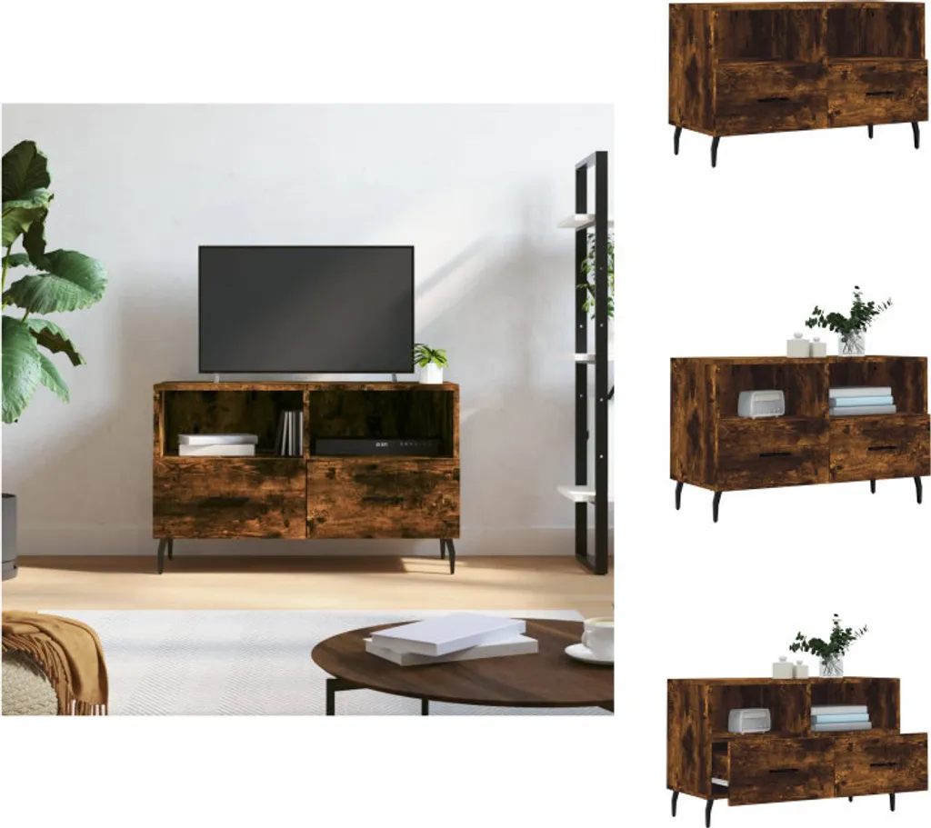 Mobile Porta TV Moderno vidaXL 80 cm Rovere Fumé - Design Salotto