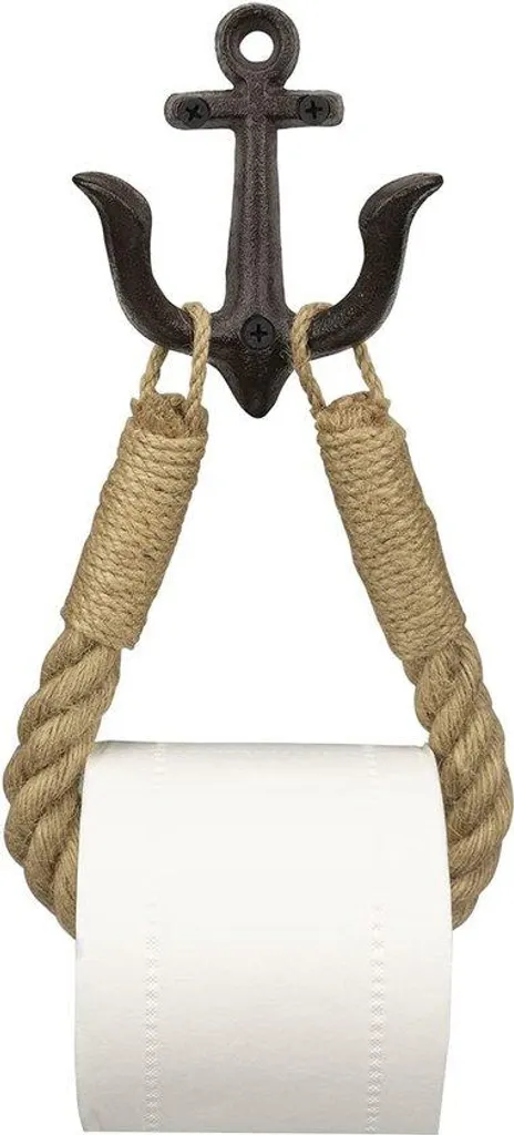 Porte-papier hygiénique industriel corde noire et support bois rustique