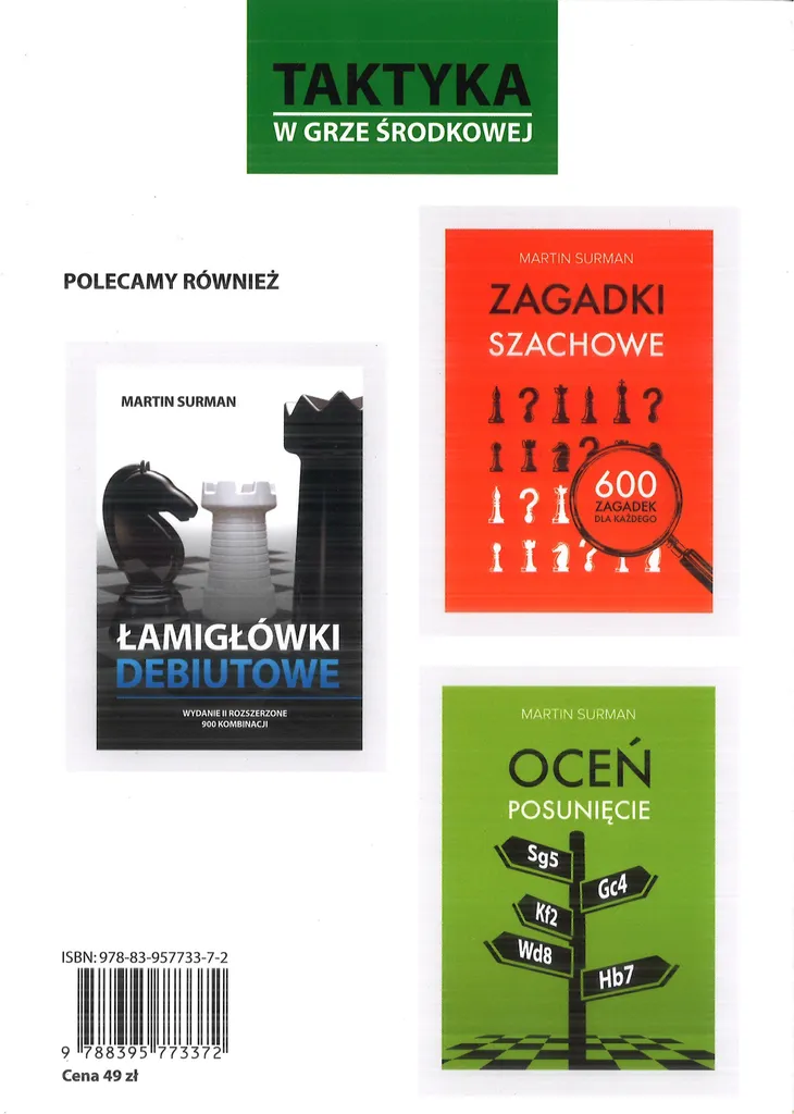 Livre d'échecs Tactiques en milieu de partie avec 1500 exercices