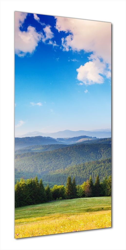 Wallario selbstklebende Duschrückwand 90 x 180 cm mit Motiv Berglandschaft im Gebirge unter blauem Himmel - Wandverkleidung mit Hochglanzlaminat i...