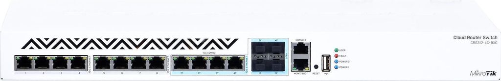 Switch Mikrotik 18 Portas 10 Gigabit Weiß (CRS312-4C+8XG-RM)