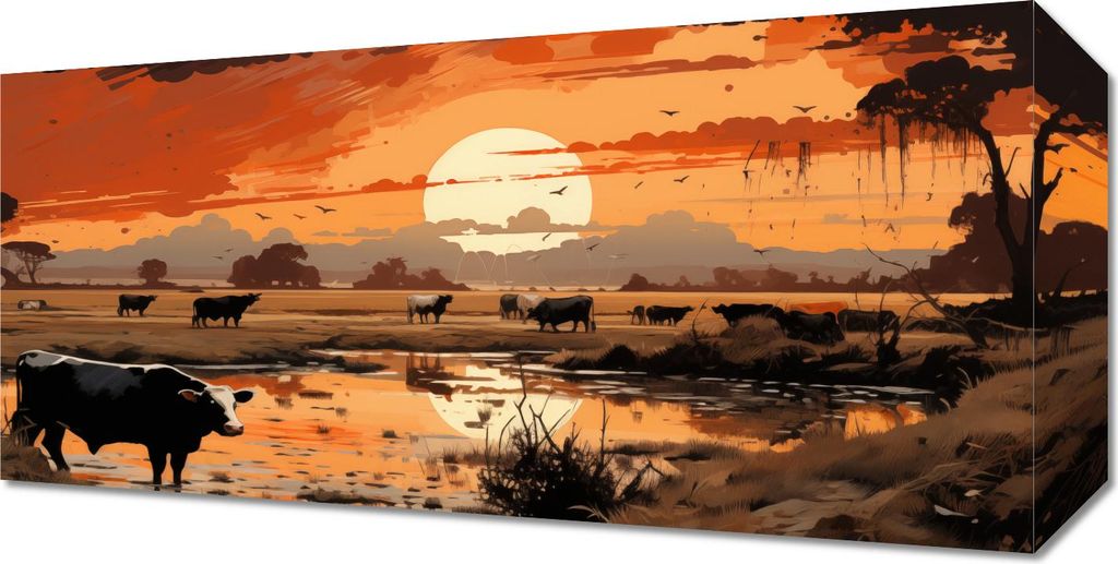 Bild 40x20cm Abendliche Hirtenmelodie
