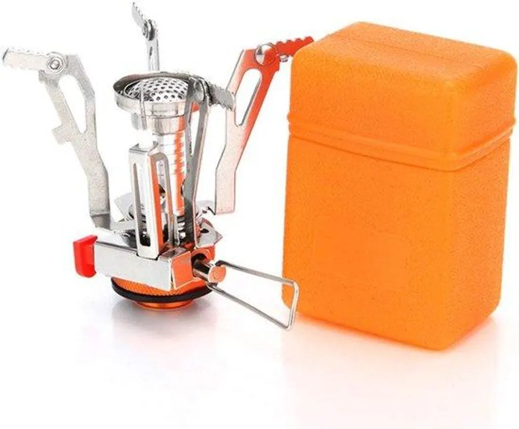 Réchaud pliable 3000W ultra-léger inox avec pare-vent et piézo intégré