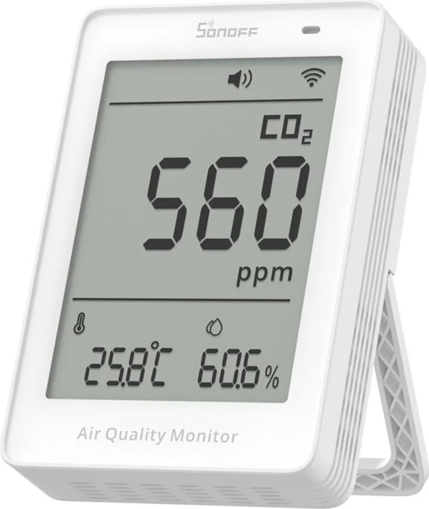 Capteur CO2 Wifi Sonoff Airguard LCD : Précision NDIR et Alerte Temps Réel