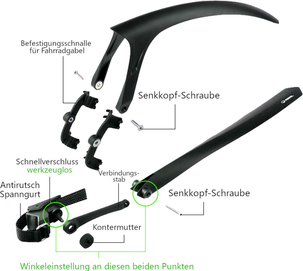 RBRL Rennrad Schutzbleche 28 Zoll mit Schnellverschluss 145 Produktbild 7
