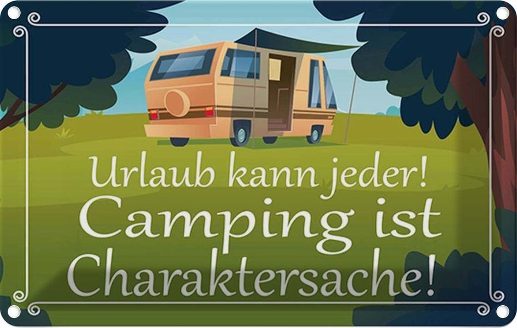 vianmo Blechschild 12x18 cm Urlaub kann jeder Camping ist Outdoor Spruch Zitat