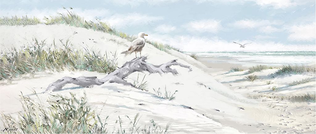 Richard Macneil - bedruckt "Driftwood" PM11805 (100 cm x 50 cm) (Beige/Blau/Grün)