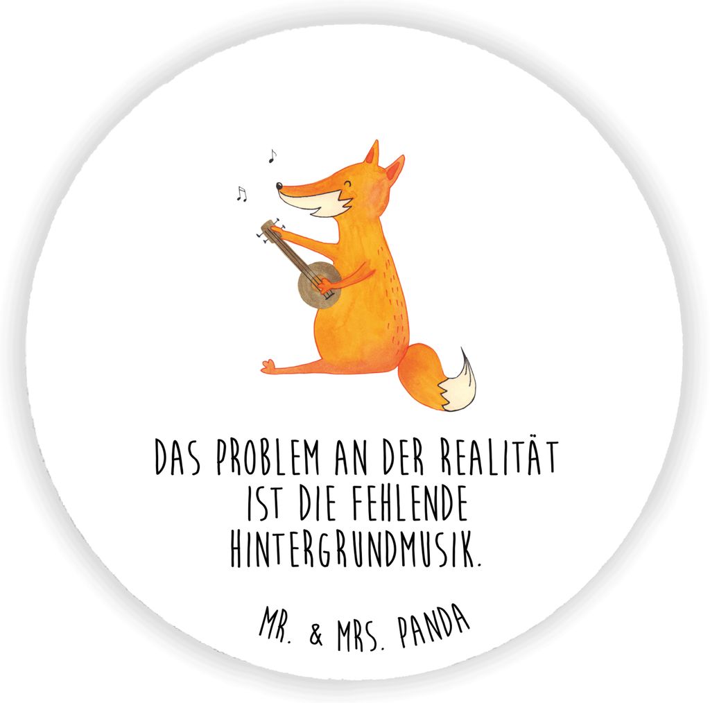 Mr. & Mrs. Panda magnet Fuchs Gitarre - Weiß - Geschenk, Musik, Singen, Sänger, Optimistisch, Kühlschrankmagnet, whiteboardmagnet, für kühlsch...