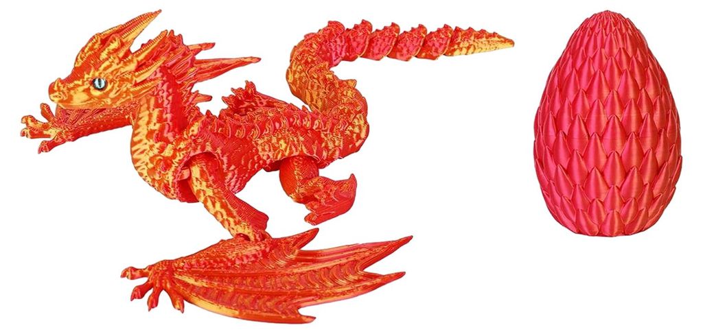 3D-gedruckte Drachenei-Figur mit beweglichen Gelenken, fliegende Drachenfigur, Fidget-Spielzeug, Drachenei mit beweglichem Drachen im Inneren, Deko...