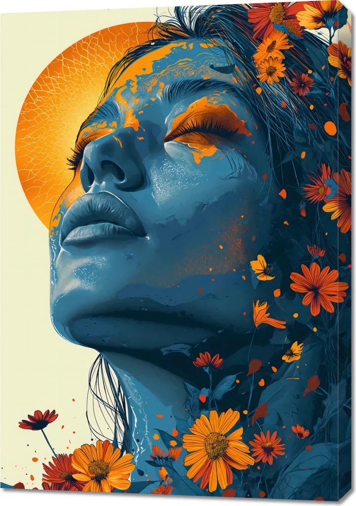 Tableau Pluie Ensoleillée 70x100 cm - Égayez une Pièce Trop Sombre