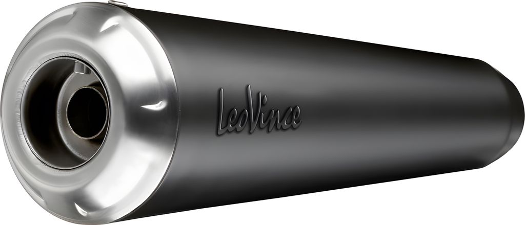 Marmitta slip-on LeoVince Classic Racer nero omologata per Immagine del prodotto 