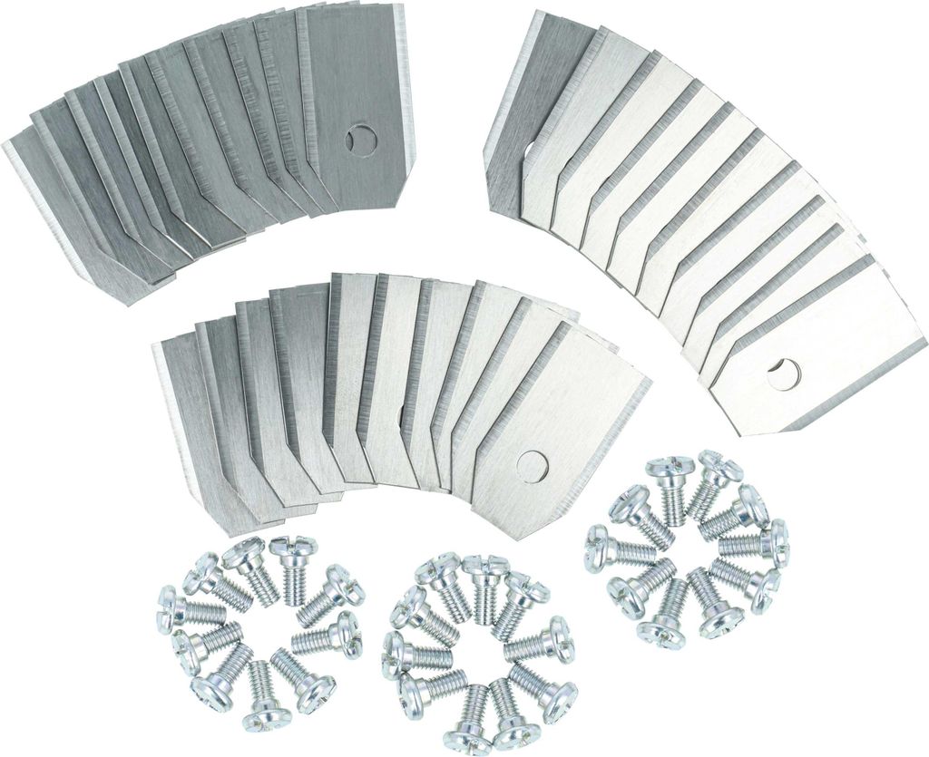 vhbw 30x Ersatz-Messer kompatibel mit Husqvarna Automower 320, 310, 420, 308x, 315, 315X, 308, 330X, 430X Rasenmäher - Ersatzklinge Silber, Stahl