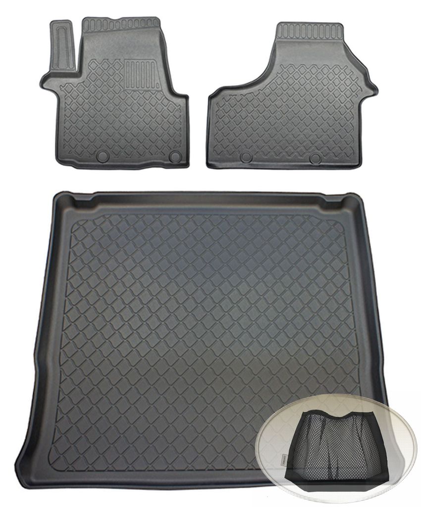 SET Kofferraumwanne Gummifußmatten für Opel Vivaro L2 B Kleinbus 2014- hinter der 3. Sitzreihe, Langer Radstand (L2)