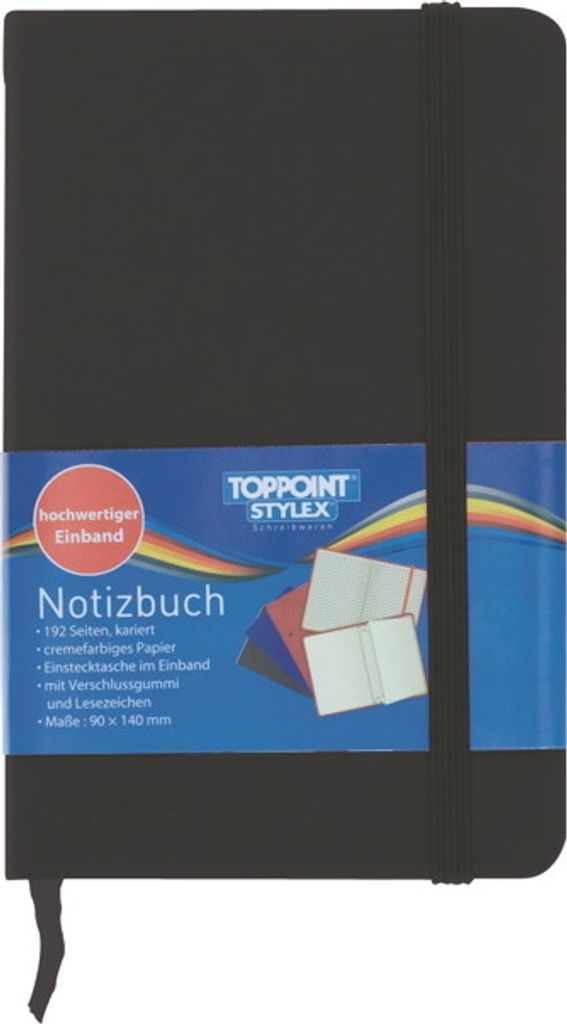 Notizbuch 192 Seiten kariert 9,0 x 14,0cm Kladde ca. DIN A6 blau