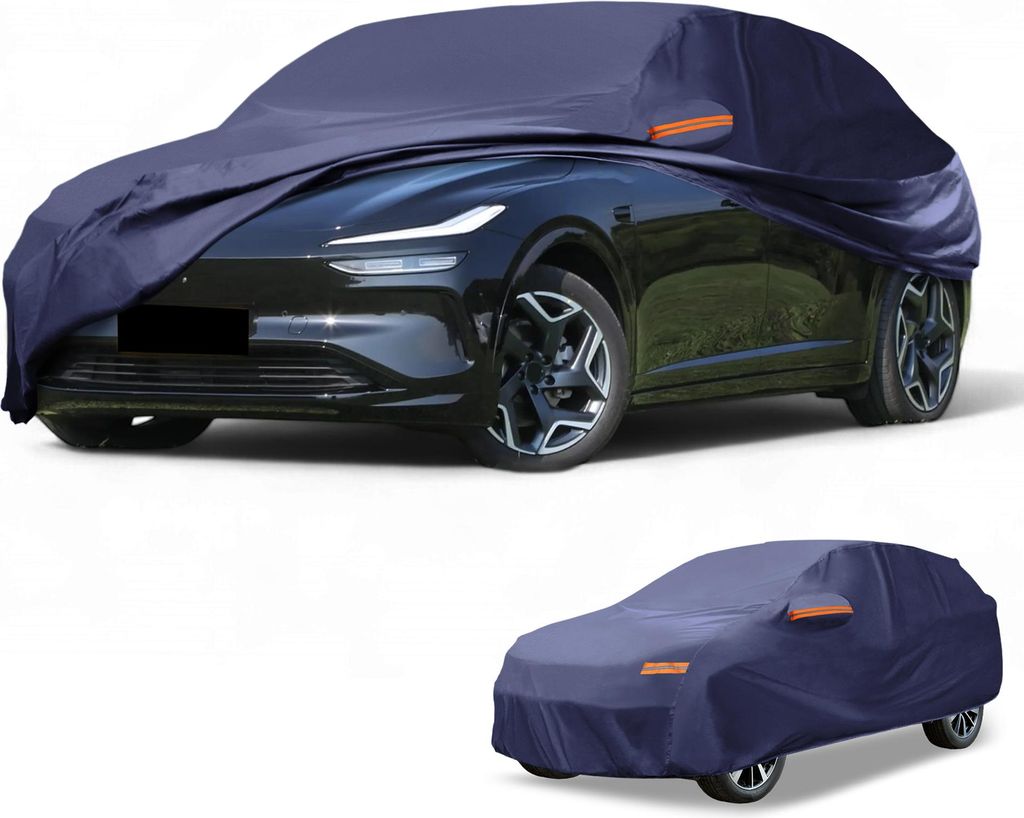 1 Stk. Universal Autoabdeckung Wasserdicht Alle Wetter Automotive Outdoor Anti-UV Sonnenregen Schutz 190T-PU Marineblau Passend für SUV Länge 181...