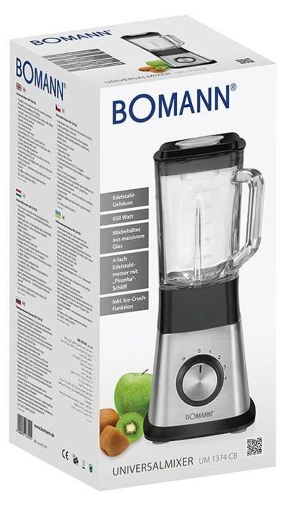 Bomann UM 1374 CB, Blender stołowy, 1,5 l, Funkcja pulse, Zdjęcie produktu 