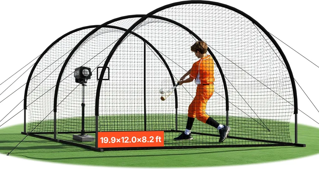 Gabbia Battuta Baseball VEVOR 6m | Rete Professionale Anti-Strappo HDPE